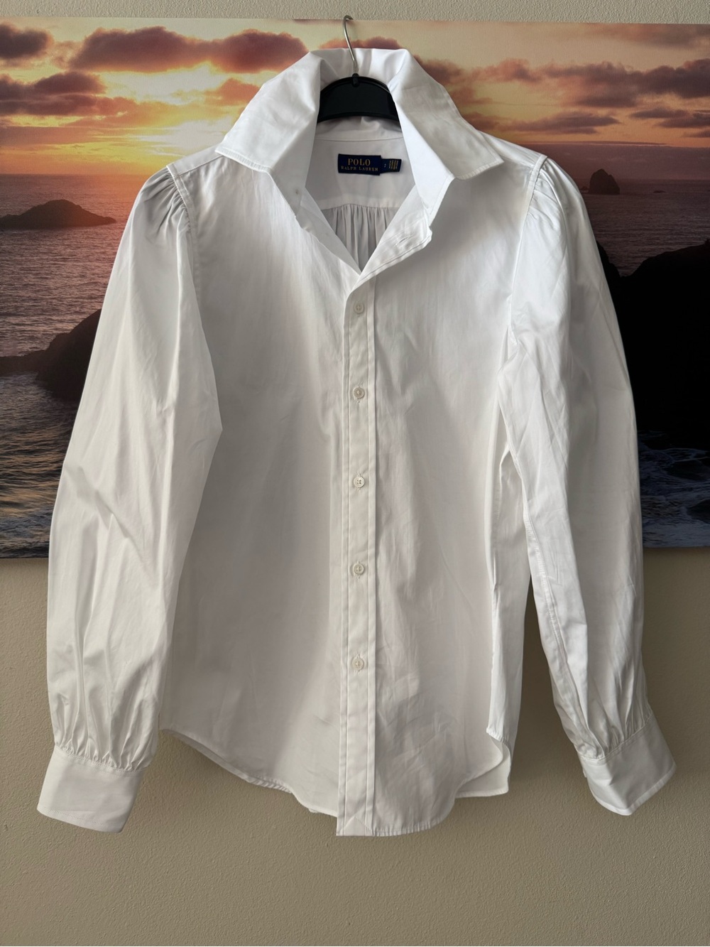 Polo Ralph Lauren Women's White Long-Sleeve Button Down Shirt/ 2/ New